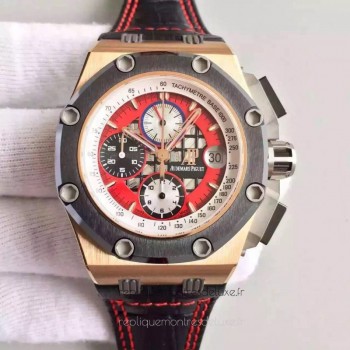 Replika Audemars Piguet Royal Oak Offshore Rubens Barrichello II 26284RO.OO.D002CR.01 Roségold Rotes Zifferblatt Replika Audemars Piguet Royal Oak Offshore Rubens Barrichello II 26284RO.OO.D002CR.01 Roségold Rotes Zifferblatt