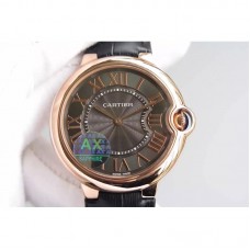 Replik-Uhr Cartier Ballon Bleu Roségold Braunes Zifferblatt