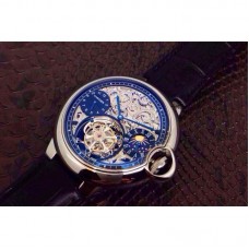 Replik-Uhr Cartier Ballon Bleu Tourbillon Moonphase Rostfreier Stahl Skeleton Tourbillon 