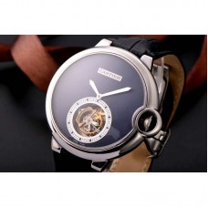 Replik-Uhr Cartier Ballon Bleu Tourbillon Rostfreier Stahl Blaues Zifferblatt Tourbillon 