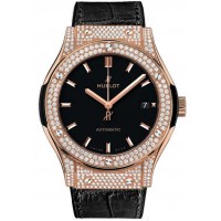 Replika Uhr Hublot Classic Fusion King Gold Pave 42mm542.OX.1181.LR.1704