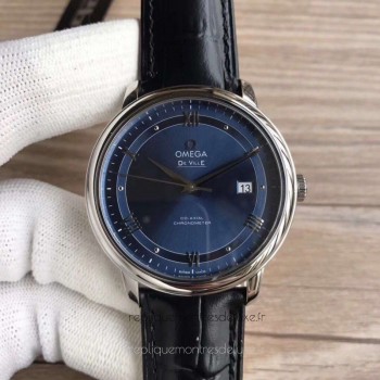 Replik-Uhr Omega De Ville Prestige Co-Axial 39.5MM 424.13.40.20.03.002 Rostfreier Stahl Blaues Zifferblatt 