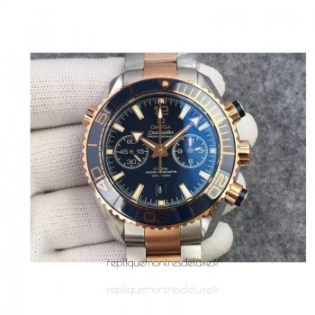 Replik-Uhr Omega Seamaster Planet Ocean 600M Chronograph Rostfreier Stahl /Roségold Blaues Zifferblatt Replik-Uhr Omega Seamaster Planet Ocean 600M Chronograph Rostfreier Stahl /Roségold Blaues Zifferblatt