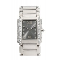 Replik Patek Philippe vierundzwanzig graues Zifferblatt 30 mm Damenuhr 4910/20G-010