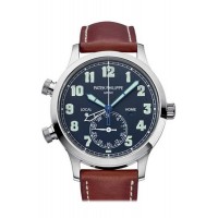 Replik Patek Philippe Calatrava Pilot Travel Time Blaues Zifferblatt 5524G-001