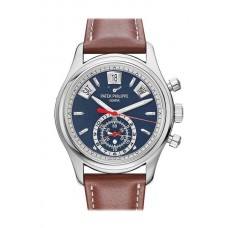 Replik Patek Philippe Complications Chronograph Uhr mit blauem Zifferblatt 5960/01G-001
