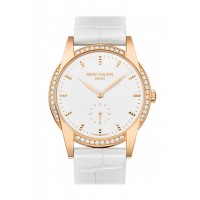 Replik Patek Philippe Calatrava Handaufzug Leder Damenuhr 7122/200R-001
