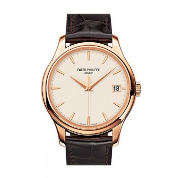 Replik Patek Philippe Calatrava Mechanische Herrenuhr 5227R-001 aus Leder mit elfenbeinfarbenem Zifferblatt Replik Patek Philippe Calatrava Mechanische Herrenuhr 5227R-001 aus Leder mit elfenbeinfarbenem Zifferblatt
