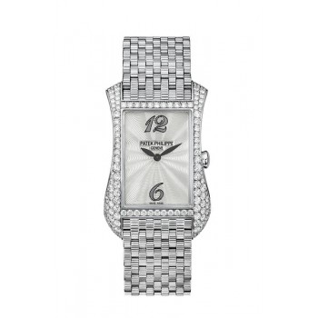 Replik Patek Philippe Gondolo Serata Damenuhr 4972 aus Weißgold mit Diamantbesatz