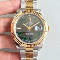 Replik-Uhr Rolex Datejust II 116333 41MM Rostfreier Stahl & Gelbgold Anthrazitfarbenes Zifferblatt