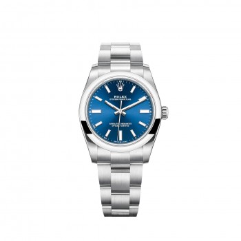 Replik uhr Rolex Oyster Perpetual 34 Bright Blaues Zifferblatt Oyster Bracelet m124200-0003