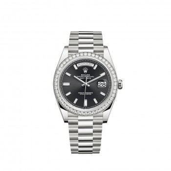 Replik uhr Rolex Day-Date 40 18 ct Weißes Gold black diamond-set dial m228349rbr-0003 Replik uhr Rolex Day-Date 40 18 ct Weißes Gold black diamond-set dial m228349rbr-0003