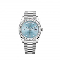Replik uhr Rolex Day-Date 40 Platinum ice blue diamond-set dial And bezel m228396tbr-0002 Replik uhr Rolex Day-Date 40 Platinum ice blue diamond-set dial And bezel m228396tbr-0002