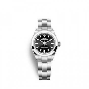 Replik uhr Rolex Oyster Perpetual 28 hellschwarzes Zifferblatt m276200-0002