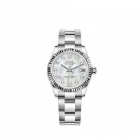 Replik uhr Rolex Datejust 31 Weiß Rolesor mother-of-pearl diamond-set dial m278274-0005