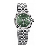 Replik uhr Rolex Datejust 31 Weiß Rolesor grünes Zifferblatt Jubilee bracelet m278274-0018