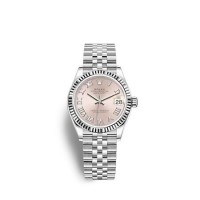 Replik uhr Rolex Datejust 31 Weiß Rolesor rosa Zifferblatt Jubilee bracelet m278274-0020