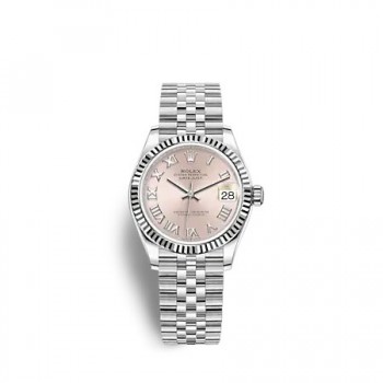 Replik uhr Rolex Datejust 31 Weiß Rolesor rosa Zifferblatt Jubilee bracelet m278274-0020