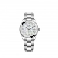 Replik uhr Rolex Datejust 31 Weiß Rolesor mother-of-pearl dial Oyster bracelet m278344rbr-0005