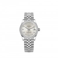 Replik uhr Rolex Datejust 31 Weiß Rolesor silver diamond-set dial Jubilee bracelet m278384rbr-0034