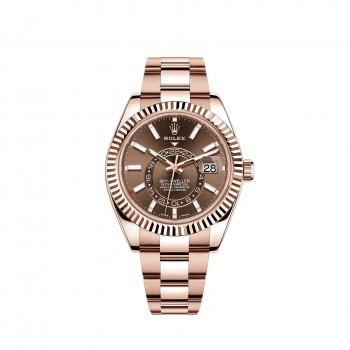 Replik uhr Rolex Sky-Dweller 18 ct Everose gold chocolate dial Oyster bracelet m326935-0006