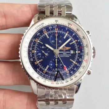 Replika Breitling Navitimer World A2432212/C561-443A blue display in Edelstahl