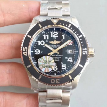 Replika Breitling Superocean II 44MM A17392D7/BD68 in Edelstahl mit schwarzem Display Replika Breitling Superocean II 44MM A17392D7/BD68 in Edelstahl mit schwarzem Display