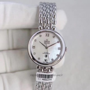 Replik-Uhr Omega De Ville Dewdrop 424.50.33.20.05.002 Rostfreier Stahl Perlmutt-Wahl 