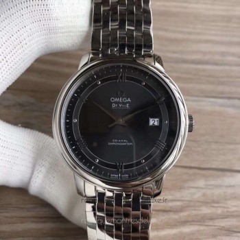 Replik-Uhr Omega De Ville Prestige Co-Axial 39.5MM 424.10.40.20.06.001 Rostfreier Stahl Schwarzes Zifferblatt 