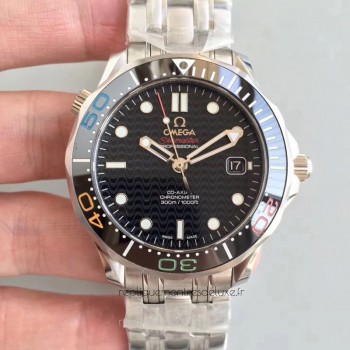 Replik-Uhr Omega Seamaster Diver 300M Olympic Games Rio 2016 522.30.41.20.01.001 Rostfreier Stahl Schwarzes Zifferblatt Replik-Uhr Omega Seamaster Diver 300M Olympic Games Rio 2016 522.30.41.20.01.001 Rostfreier Stahl Schwarzes Zifferblatt