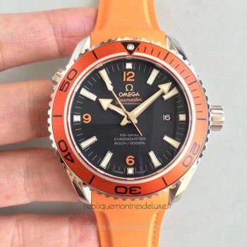 Replik-Uhr Omega Seamaster Planet Ocean 600M 45.5MM 232.32.46.21.01.001 Rostfreier Stahl Schwarzes Zifferblatt 