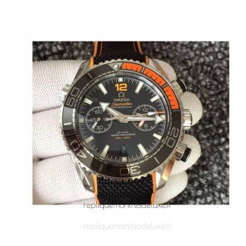 Replik-Uhr Omega Seamaster Planet Ocean 600M Rostfreier Stahl Schwarzes Zifferblatt 