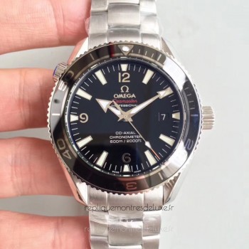 Replik-Uhr Omega Seamaster Planet Ocean Liquid Metal 1948 LMPO 222.30.42.20.01.001 Rostfreier Stahl Schwarzes Zifferblatt 