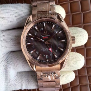 Replik-Uhr Omega Seamaster Aqua Terra 150M GMT 231.50.43.22.06.002 43MM Roségold Schwarzes Zifferblatt Replik-Uhr Omega Seamaster Aqua Terra 150M GMT 231.50.43.22.06.002 43MM Roségold Schwarzes Zifferblatt