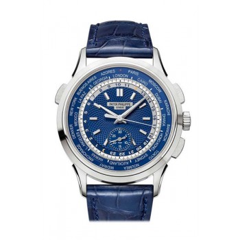 Replik Patek Philippe Komplikationsuhr 5930G-001 aus 18 Karat Weißgold mit blauem Zifferblatt