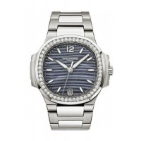 Replik Patek Philippe Nautilus Blue Pearl Zifferblatt Damen Diamant 7018/1A-010