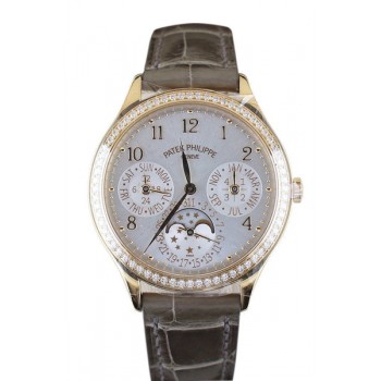 Replik Patek Philippe Grand Complications Roségold mit weißem Zifferblatt 7140R-001