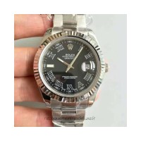 Replik-Uhr Rolex Datejust II 116334 41MM Rostfreier Stahl Schwarz & Roman Dial