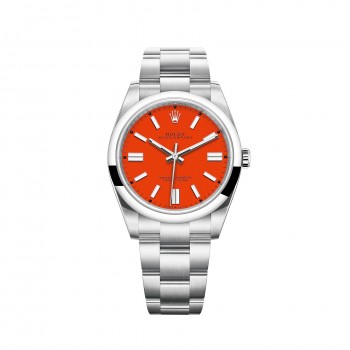 Replik uhr Rolex Oyster Perpetual 41 Coral Red Dial Oyster Bracelet m124300-0007