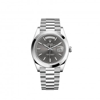 Replik uhr Rolex Day-Date 40 Platinum stripe-motif dial Smooth bezel m228206-0011 Replik uhr Rolex Day-Date 40 Platinum stripe-motif dial Smooth bezel m228206-0011