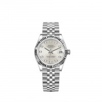 Replik uhr Rolex Datejust 31 Weiß Rolesor diamond-set dial Jubilee bracelet m278274-0030