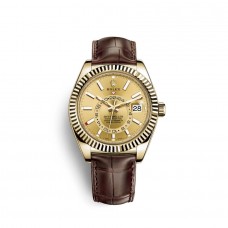 Replik Uhr Rolex Sky-Dweller 18 Karat Gelbgold M326138-0006
